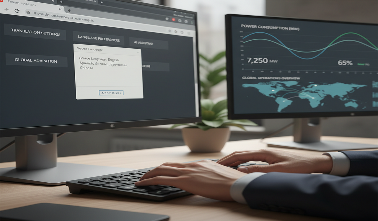 Step-by-step configuration flow to enable see all translate options and real-time translation in a network test platform
