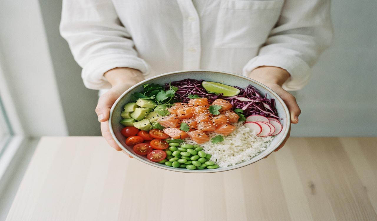Profil nutritionnel du poke bowl saumon, protéines et oméga 3